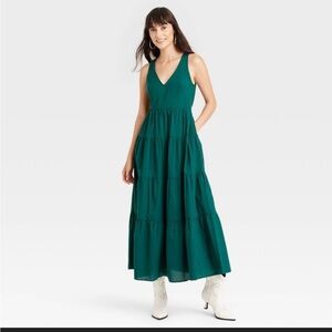Tiered Maxi A-Line Dress - Universal Thread.  Green, XL